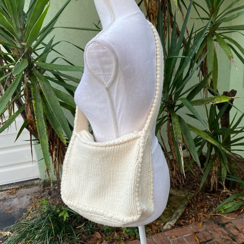 Cream Sweater Crossbody Purse